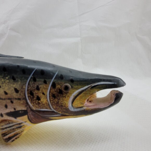3 Wooden Fishes Realistic Painted Wood Fish Art Decor Display Sculpture Man Cave - Picture 9 of 15